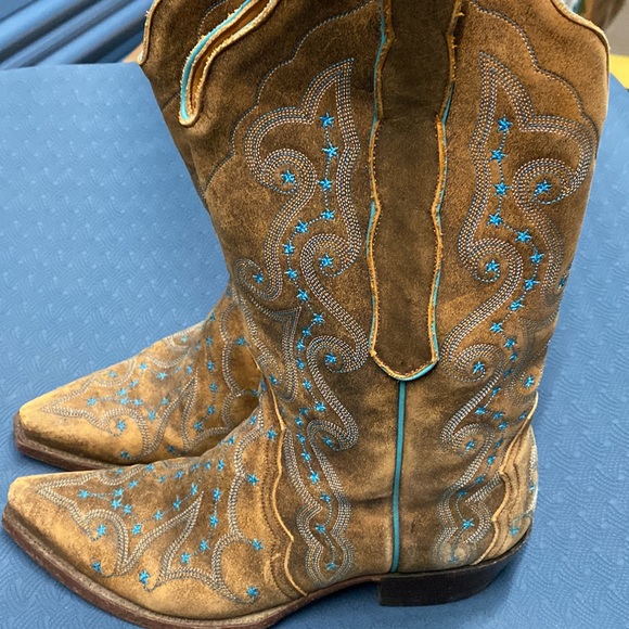 Old Gringo hand embroidered in turquoise cowgirl boots Retail 550 - Picture 2 of 8